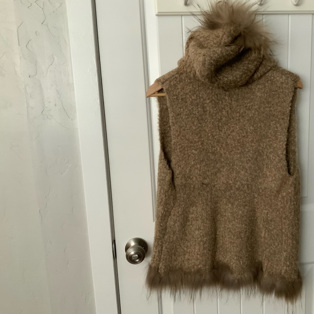 Rudsak fur trimmed wool vest